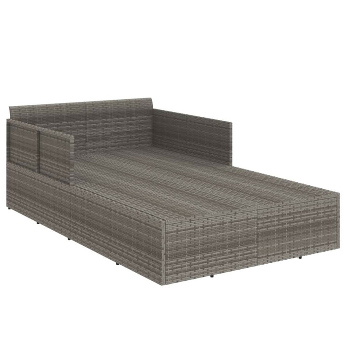 Șezlong cu perne, gri, 182x118x63 cm, poliratan - WALTI WALTI