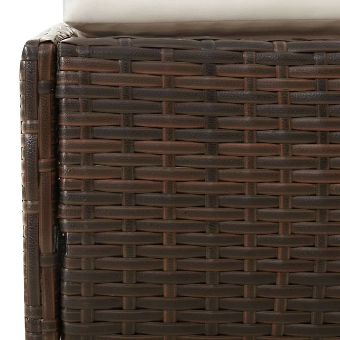 Șezlong cu acoperiș pliabil, maro, 200x114x128 cm, poliratan - WALTI WALTI