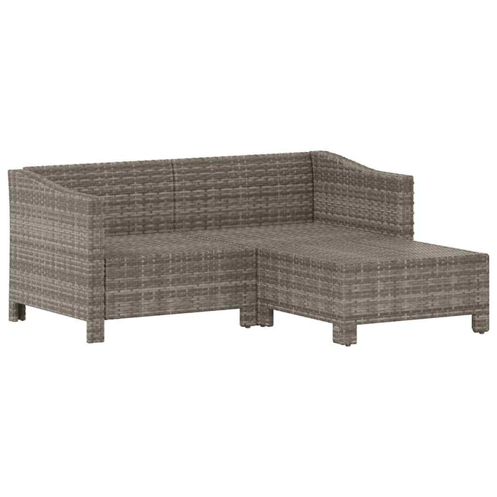 Set mobilier de grădină cu perne, 3 piese, gri, poliratan - WALTI WALTI