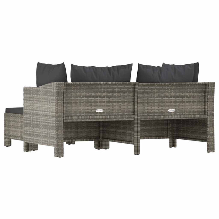 Set mobilier de grădină cu perne, 3 piese, gri, poliratan - WALTI WALTI