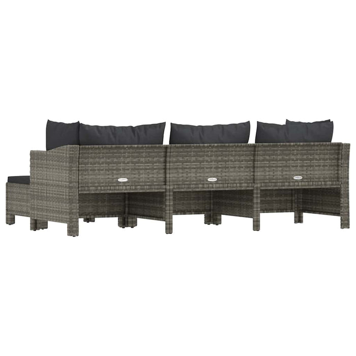 Set mobilier de grădină cu perne, 4 piese, gri, poliratan - WALTI WALTI