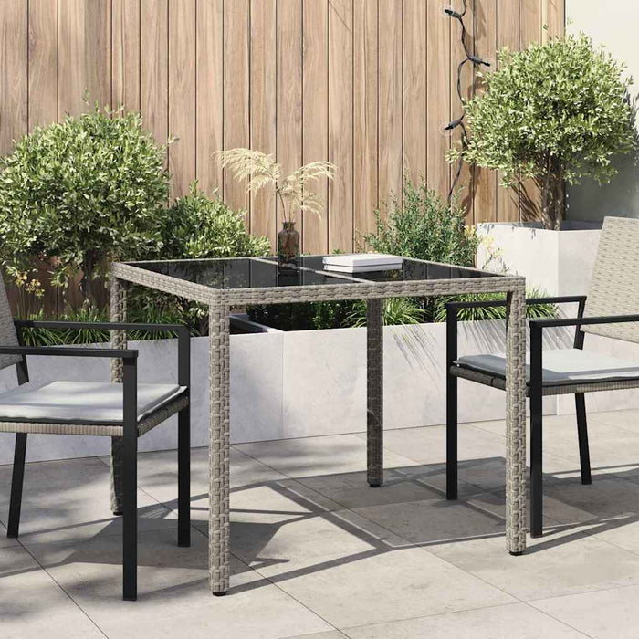 Masă de grădină pentru dining Gri 90 x 90 x 75 cm Rattan poli - WALTI WALTI