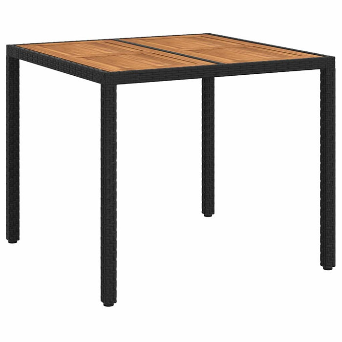 Masă de Grădină Negru 90 x 90 x 75 cm poliratan - WALTI WALTI