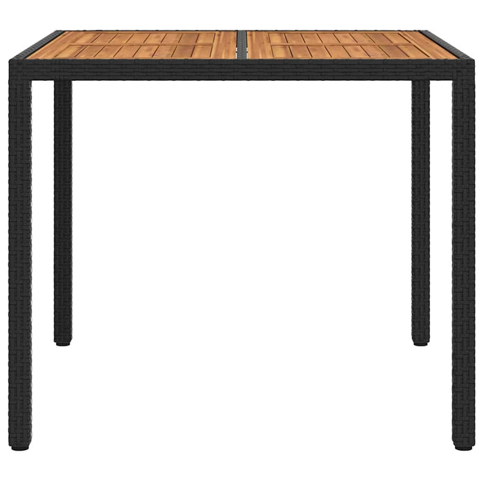 Masă de Grădină Negru 90 x 90 x 75 cm poliratan - WALTI WALTI