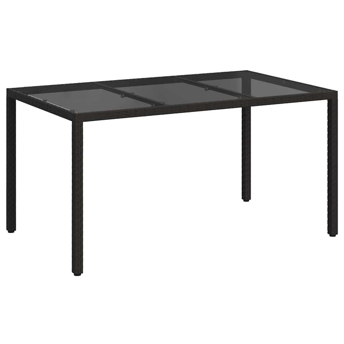 Masă de Grădină Negru 150 x 90 x 75 cm poliratan - WALTI WALTI