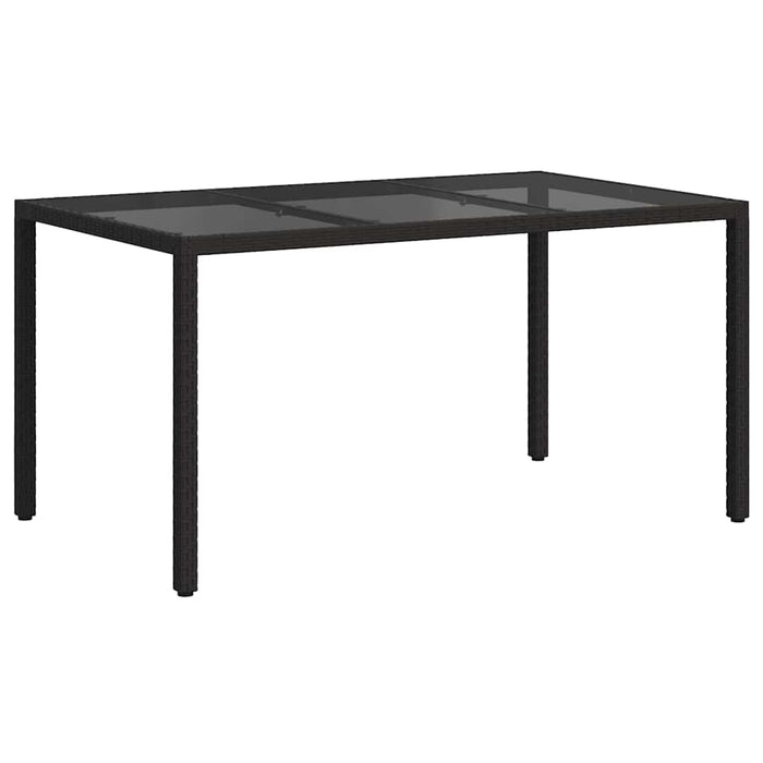 Masă de Grădină Negru 150 x 90 x 75 cm poliratan - WALTI WALTI