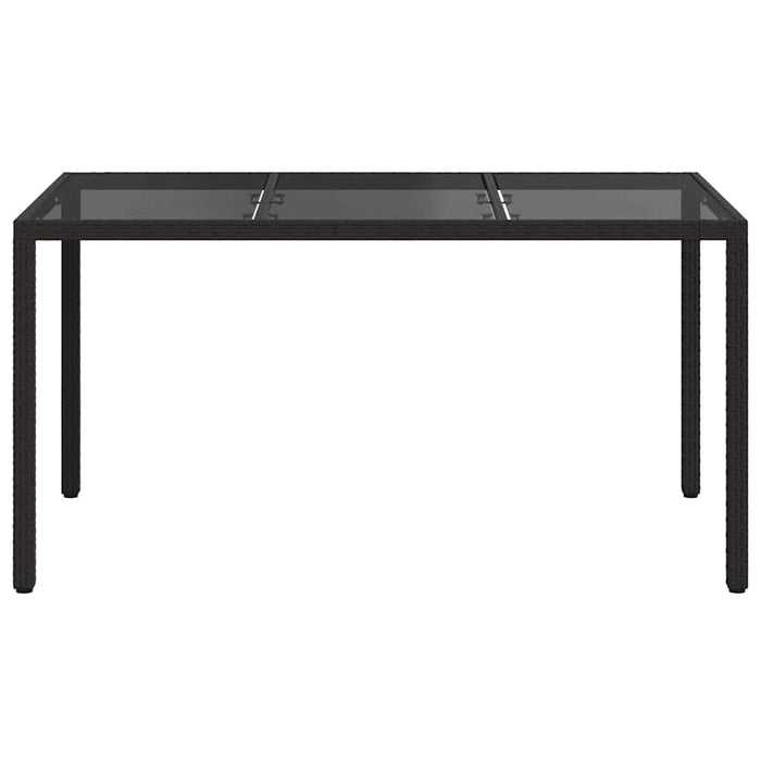 Masă de Grădină Negru 150 x 90 x 75 cm poliratan - WALTI WALTI