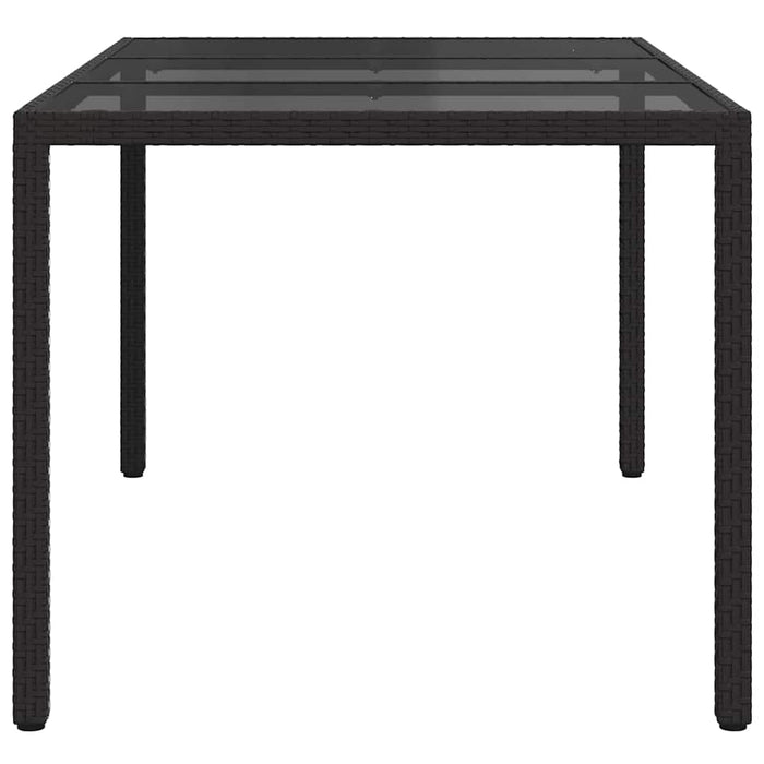 Masă de Grădină Negru 150 x 90 x 75 cm poliratan - WALTI WALTI