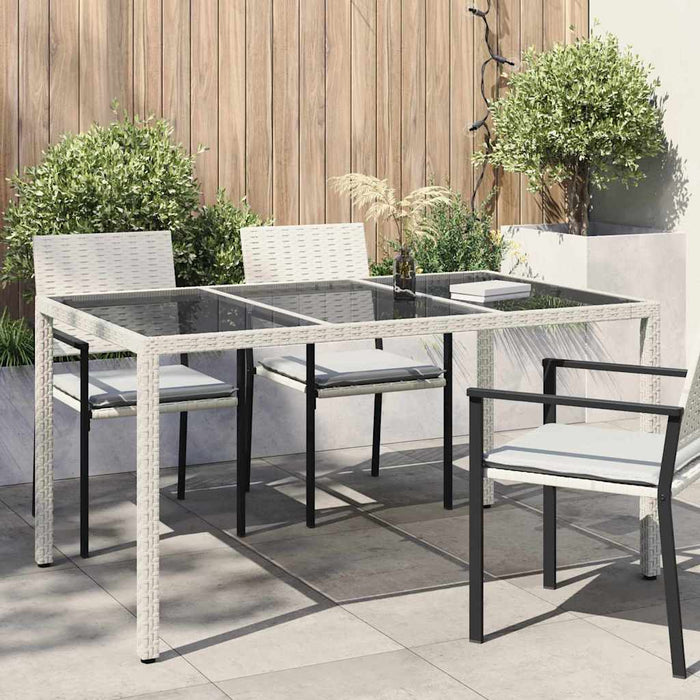 Masă de Grădină Alb 150 x 90 x 75 cm poliratan - WALTI WALTI