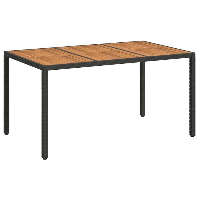 Masă de Grădină Negru 150 x 90 x 75 cm poliratan - WALTI WALTI