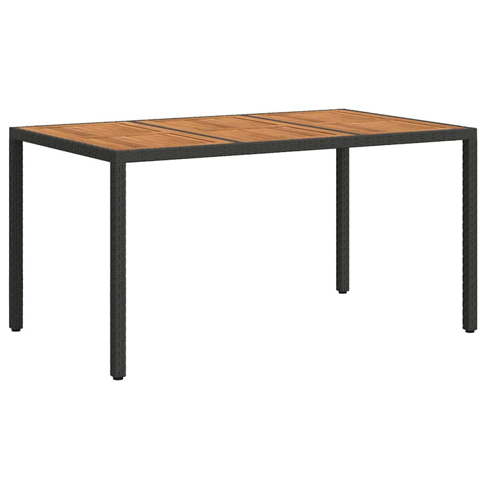 Masă de Grădină Negru 150 x 90 x 75 cm poliratan - WALTI WALTI