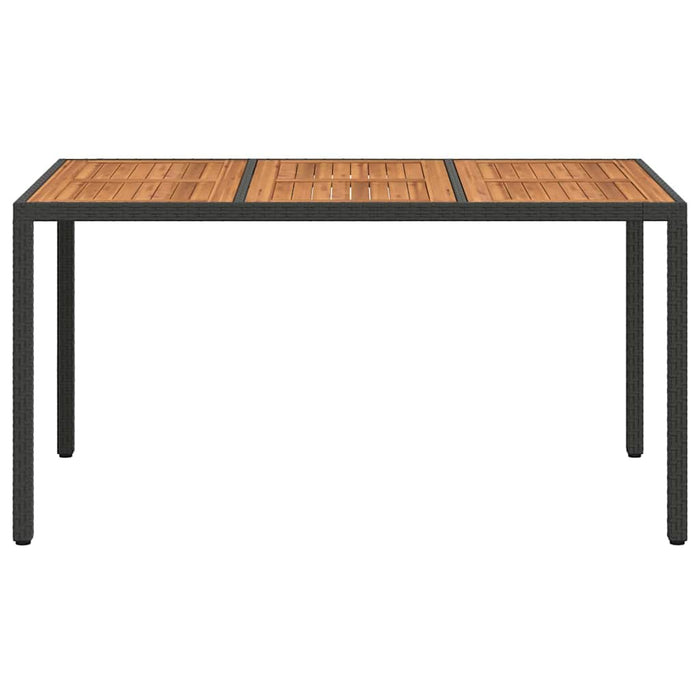 Masă de Grădină Negru 150 x 90 x 75 cm poliratan - WALTI WALTI