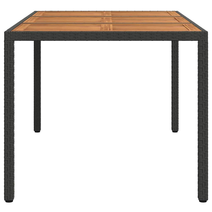 Masă de Grădină Negru 150 x 90 x 75 cm poliratan - WALTI WALTI