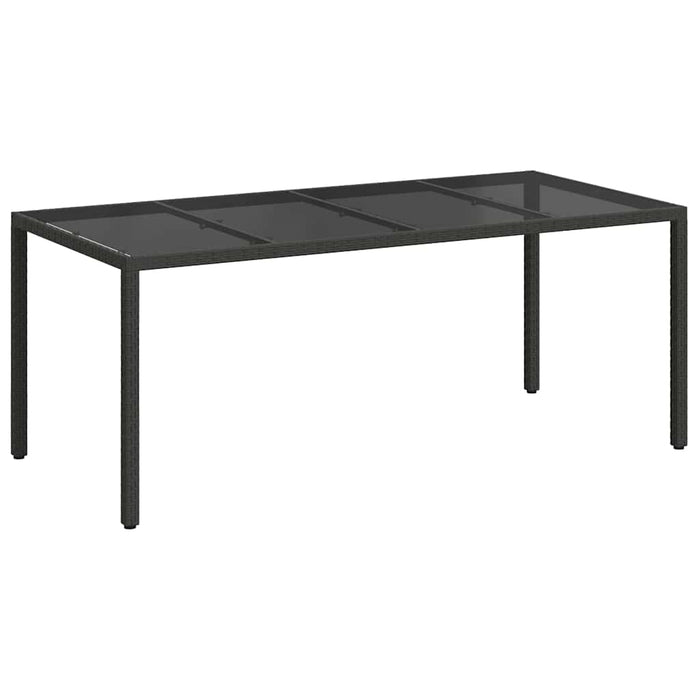 Masă de Grădină Negru 190 x 90 x 75 cm poliratan - WALTI WALTI