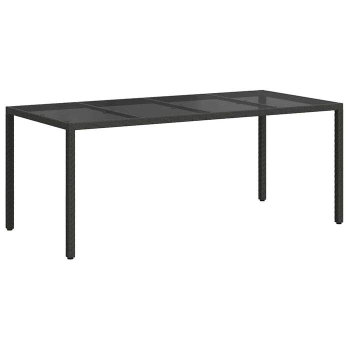 Masă de Grădină Negru 190 x 90 x 75 cm poliratan - WALTI WALTI