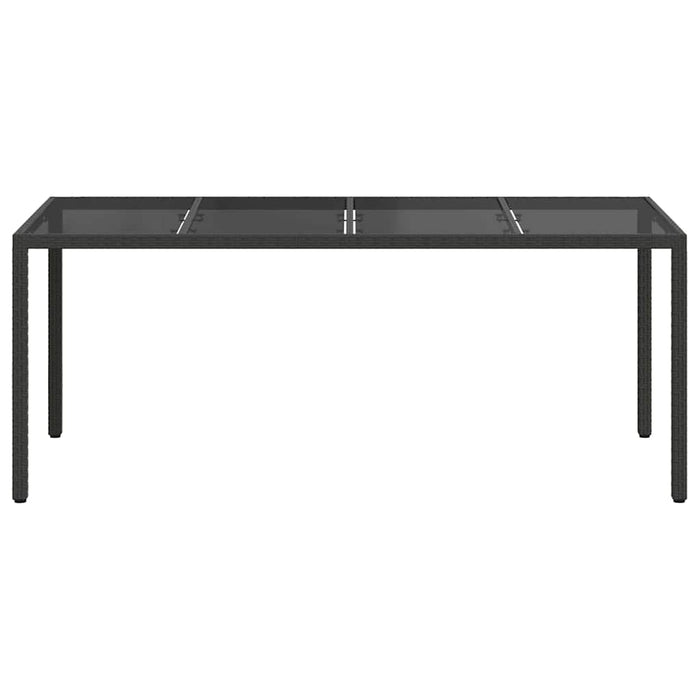 Masă de Grădină Negru 190 x 90 x 75 cm poliratan - WALTI WALTI