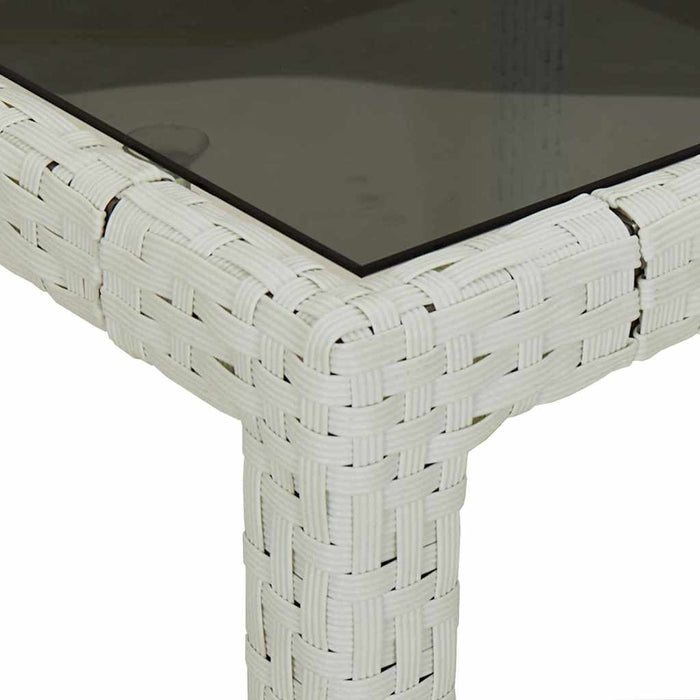 Masă de Grădină Alb 190 x 90 x 75 cm poliratan - WALTI WALTI