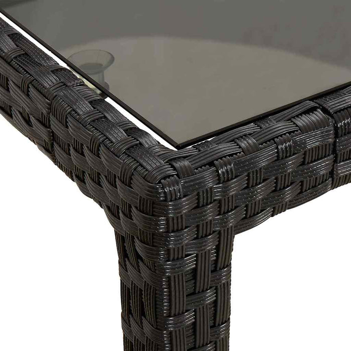 Masă de Grădină Negru Pur 250 x 100 x 75 cm poliratan - WALTI WALTI