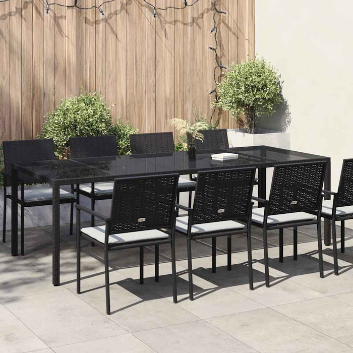 Masă de Grădină Negru Pur 250 x 100 x 75 cm poliratan - WALTI WALTI