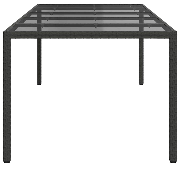 Masă de Grădină Negru Pur 250 x 100 x 75 cm poliratan - WALTI WALTI