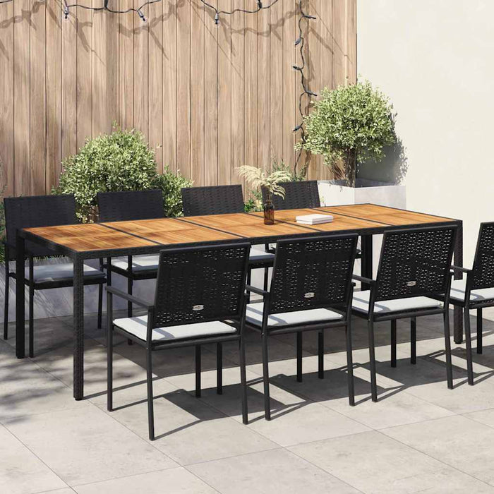 Masă de Grădină Negru 250 x 100 x 75 cm poliratan WALTI