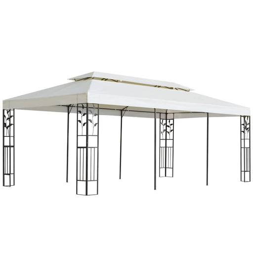 Pavilion cu acoperiș dublu, alb, 6x3 m, oțel - WALTI WALTI