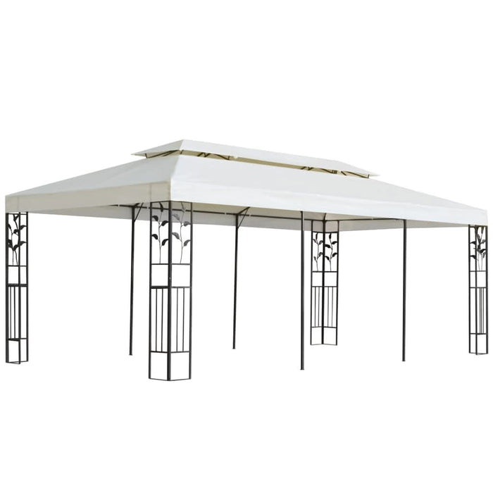 Pavilion cu acoperiș dublu, alb, 6x3 m, oțel - WALTI WALTI