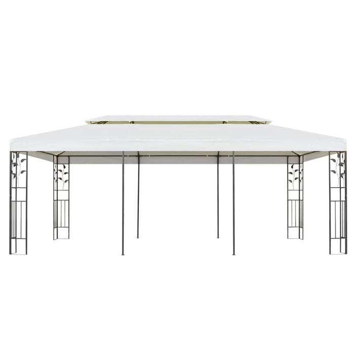 Pavilion cu acoperiș dublu, alb, 6x3 m, oțel - WALTI WALTI