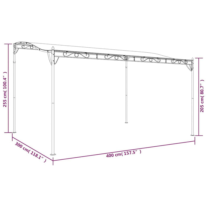Baldachin, crem, 4x3 m 180 g/m², țesătură și oțel - WALTI WALTI
