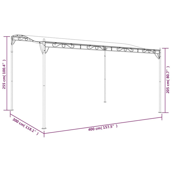 Baldachin, gri taupe, 4x3 m 180 g/m², țesătură și oțel - WALTI WALTI