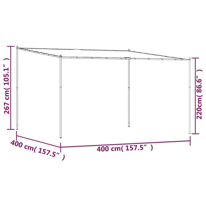 Foișor, antracit, 4x4 m, 180 g/m², material textil și oțel - WALTI WALTI