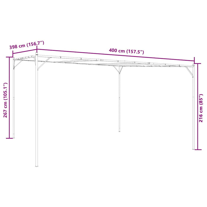 Foișor, bej, 4x4 m, 180 g/m², material textil și oțel - WALTI WALTI