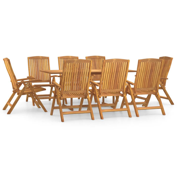 Set mobilier de grădină, 9 piese, lemn masiv de tec WALTI