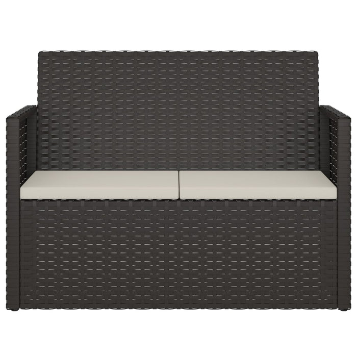 Bancă de grădină cu perne, negru, 105 cm, poliratan - WALTI WALTI