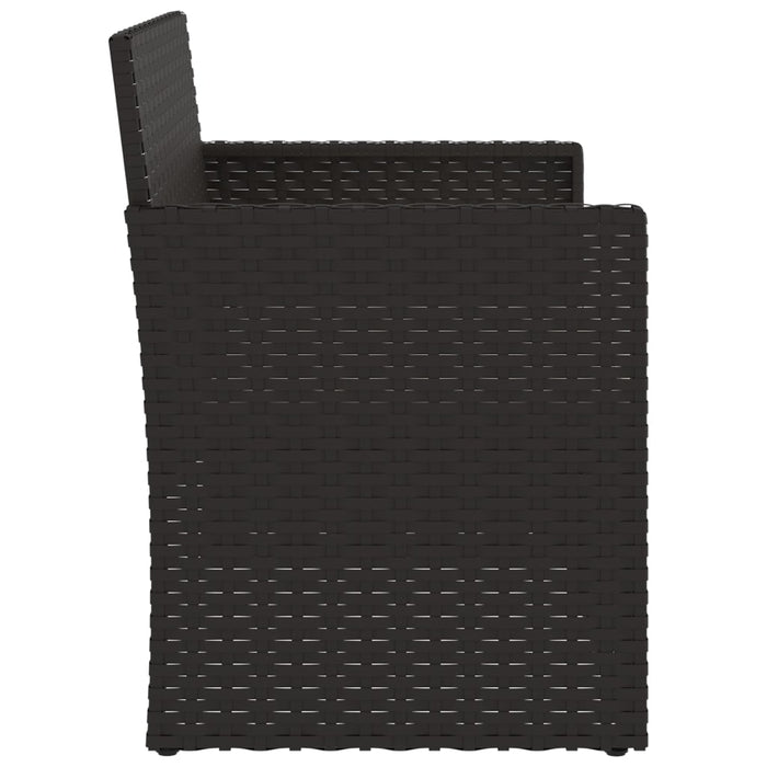 Bancă de grădină cu perne, negru, 105 cm, poliratan - WALTI WALTI