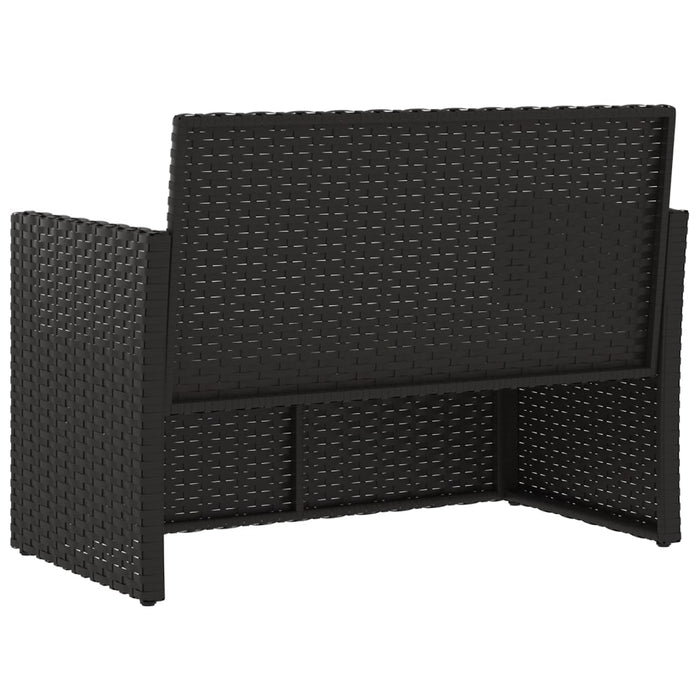Bancă de grădină cu perne, negru, 105 cm, poliratan - WALTI WALTI
