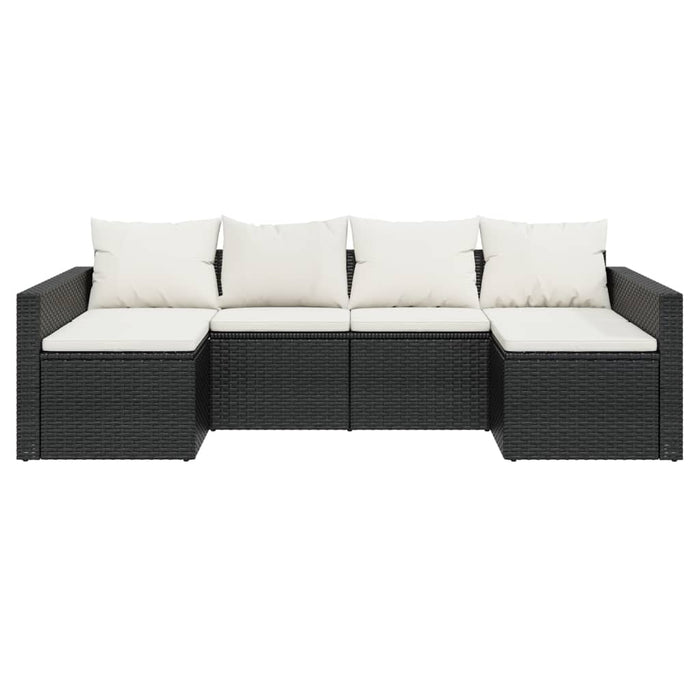 Set șezlonguri de grădină, 2 piese, cu perne, negru, poliratan - WALTI WALTI