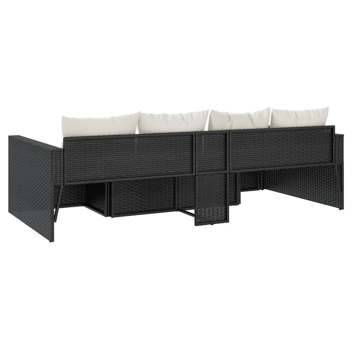 Set șezlonguri de grădină, 2 piese, cu perne, negru, poliratan - WALTI WALTI