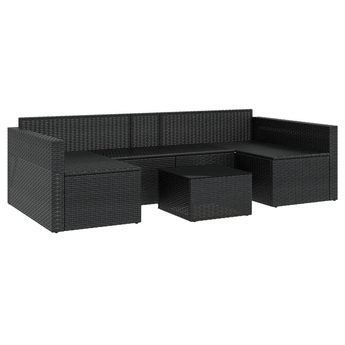 Set șezlonguri de grădină, 2 piese, cu perne, negru, poliratan - WALTI WALTI