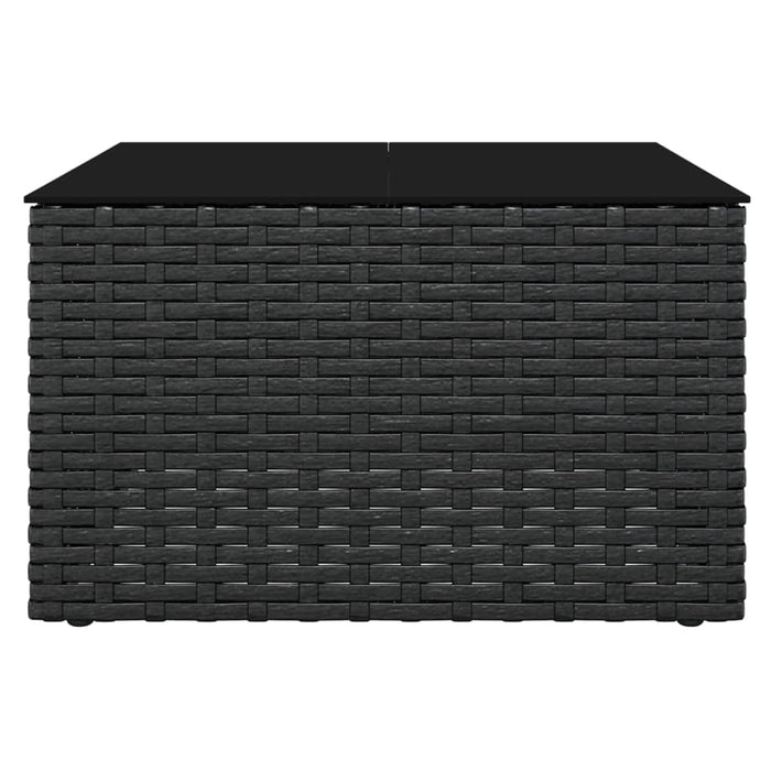 Set șezlonguri de grădină, 2 piese, cu perne, negru, poliratan - WALTI WALTI