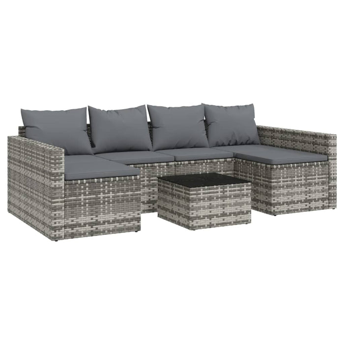 Set mobilier de grădină cu perne, 2 piese, gri, poliratan - WALTI WALTI