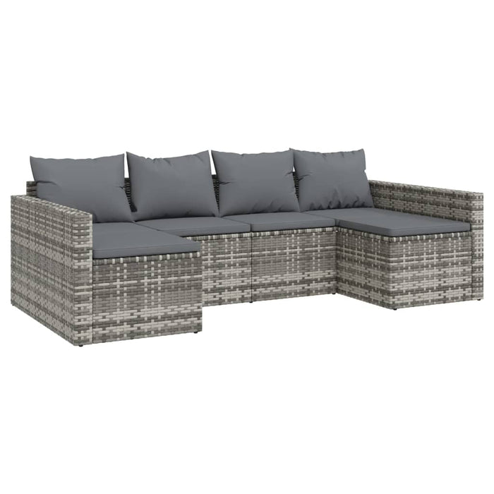 Set mobilier de grădină cu perne, 2 piese, gri, poliratan - WALTI WALTI