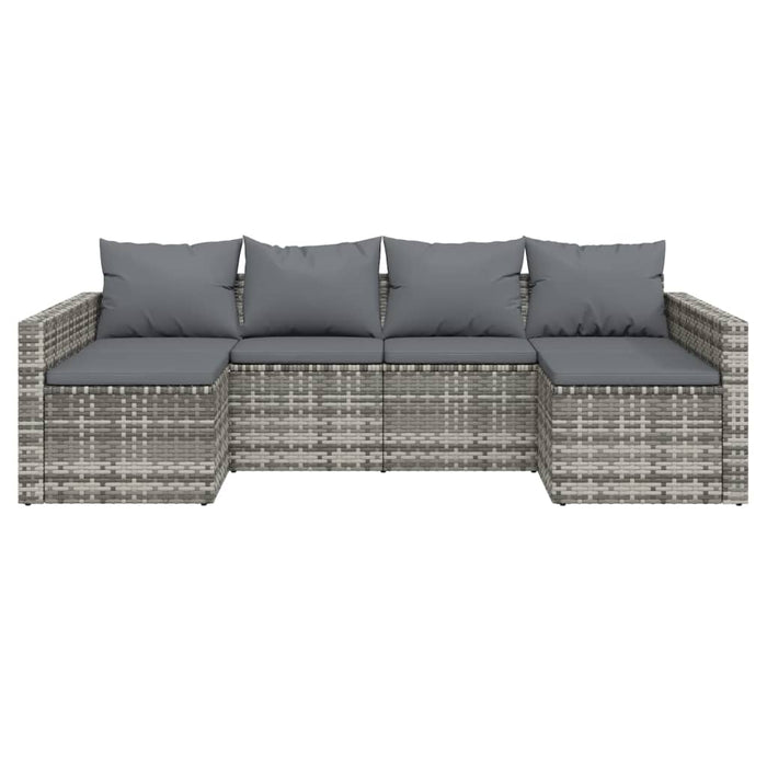 Set mobilier de grădină cu perne, 2 piese, gri, poliratan - WALTI WALTI