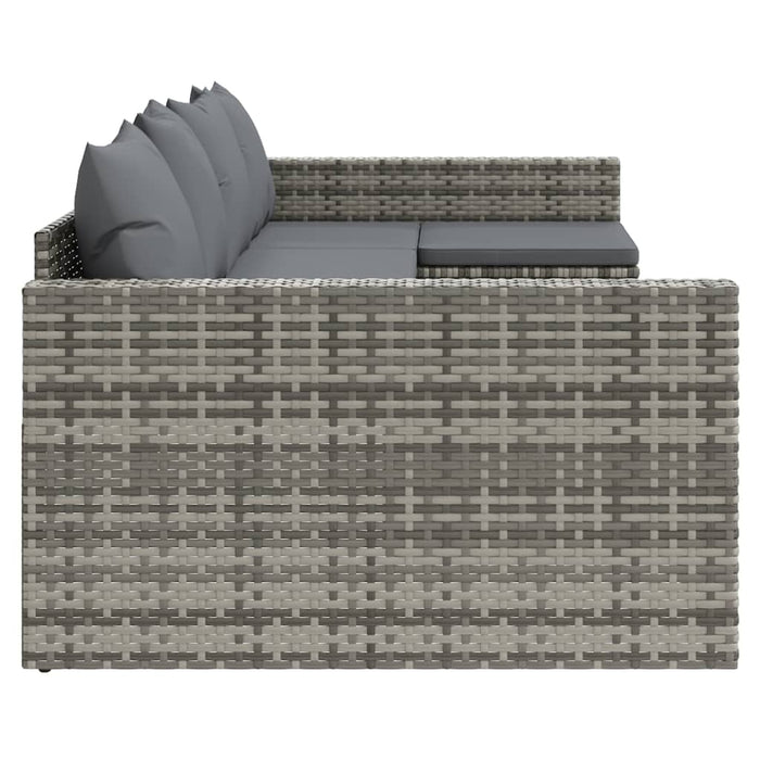Set mobilier de grădină cu perne, 2 piese, gri, poliratan - WALTI WALTI