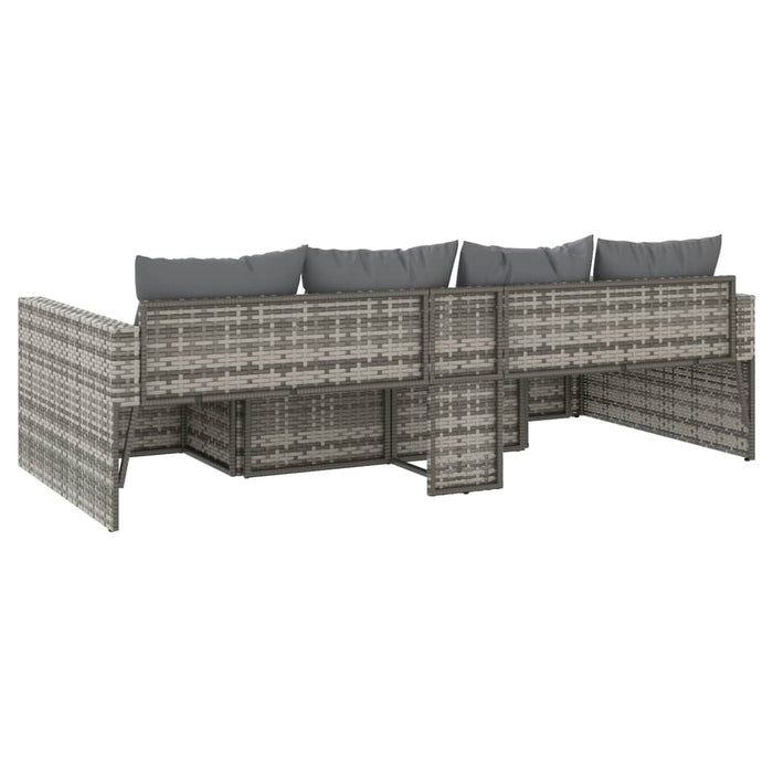Set mobilier de grădină cu perne, 2 piese, gri, poliratan - WALTI WALTI