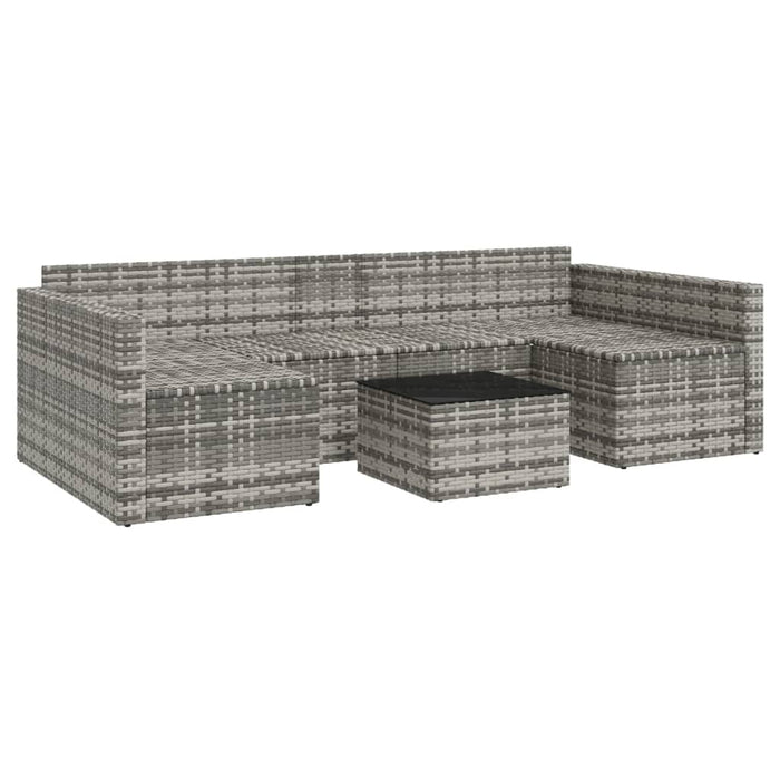 Set mobilier de grădină cu perne, 2 piese, gri, poliratan - WALTI WALTI