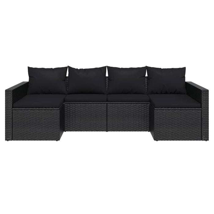 Set șezlonguri de grădină, 2 piese, cu perne, negru, poliratan - WALTI WALTI