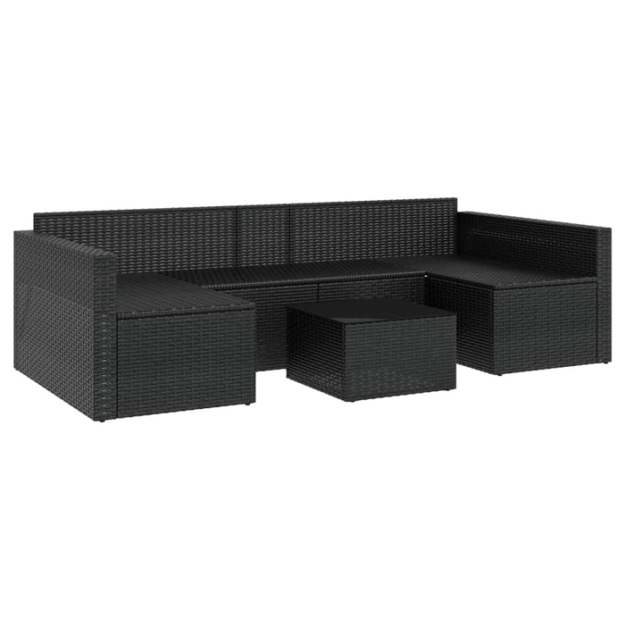 Set șezlonguri de grădină, 2 piese, cu perne, negru, poliratan - WALTI WALTI