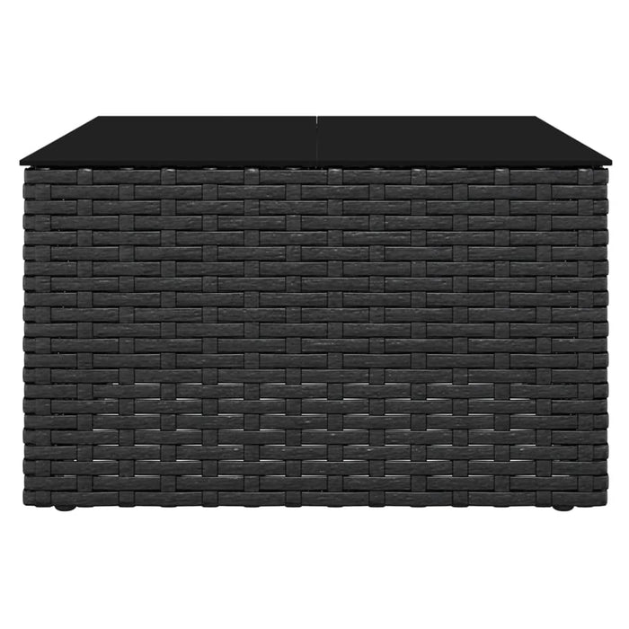 Set șezlonguri de grădină, 2 piese, cu perne, negru, poliratan - WALTI WALTI