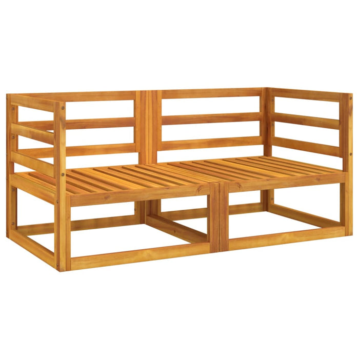Canapele colț modulare, 2 buc, perne taupe, lemn masiv acacia - WALTI WALTI